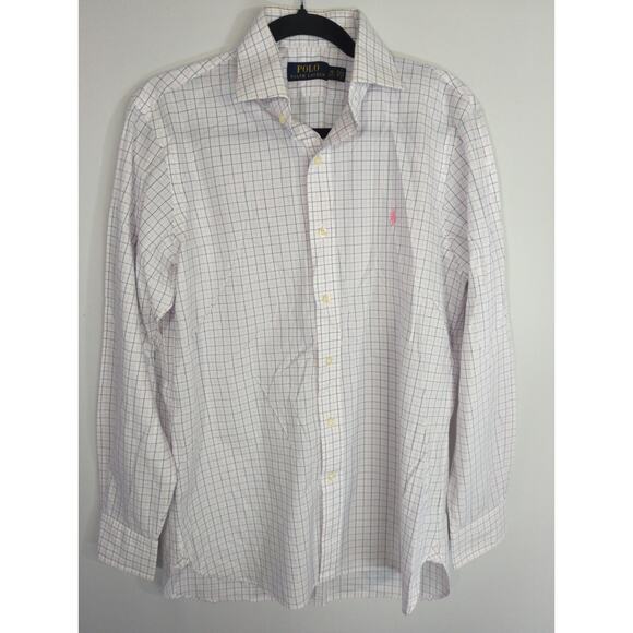POLO Ralph Lauren Checked Print Button-Up Classic Fit Shirt Size 15 32/33 - Picture 1 of 8